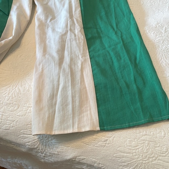 Entro Green and Cream Campbell Jumpsuit NWT Spaghetti Straps Tie Belt Size Large - Picture 8 of 8